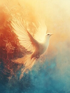 梦幻飞鸟自由插画背景