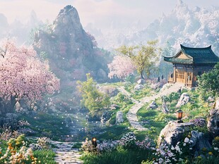 古风场景春暖花开