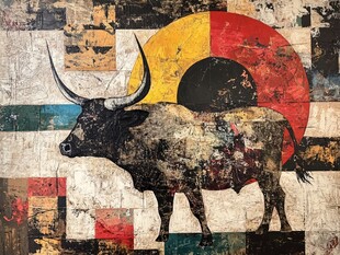 牛艺术装饰画