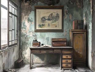 朱生豪故居书桌