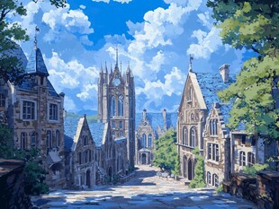 普林斯顿大学插画背景