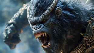 仙人神兽局部特写