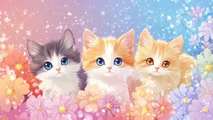 春季手绘猫咪