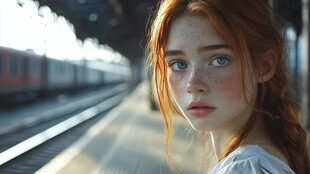 满脸雀斑的儿童