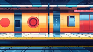 地铁插画