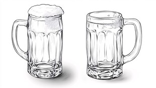 啤酒杯插画
