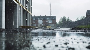 雨中的建筑