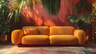 热带植物背景墙