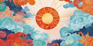 旭日东升插画