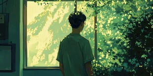 手绘追光的少年