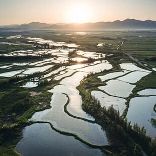 航拍海峰湿地