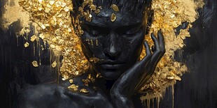 黄金流体艺术画