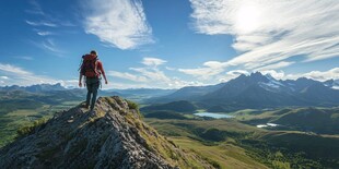 山地徒步登山