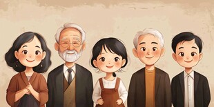 全家福插画