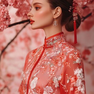 火红独特樱花色彩