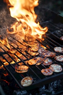 郊外野炊碳火烧烤