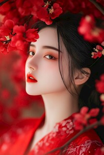 红衣少女设计古风