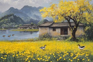 油菜花油画