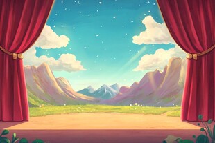 卡通舞台背景