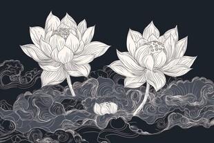 蓝莲花插画