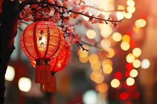 春节夜景过年气氛