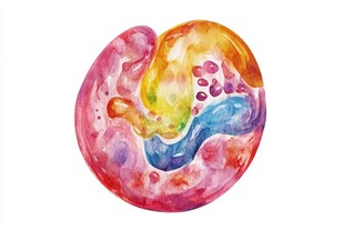 彩色概念细胞流体画