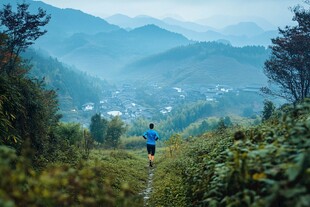 奔跑在乡间小路
