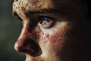 满脸雀斑的儿童