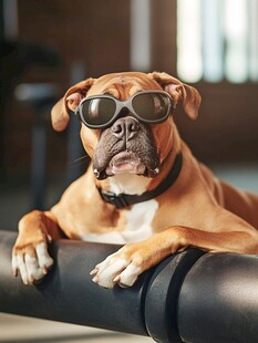 戴墨镜的狗狗