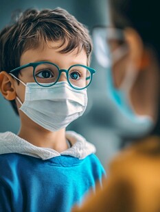 戴口罩的小男孩