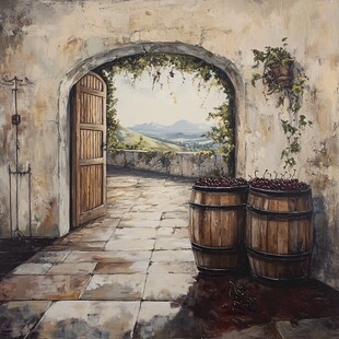 户外红酒无框画