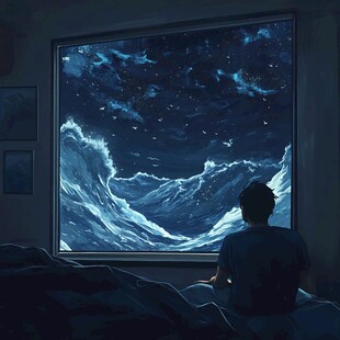 美好的夜晚插画