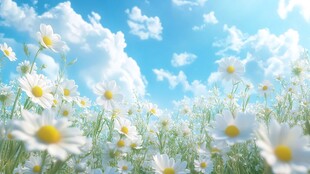 唯美梦幻花田场景