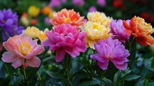 彩色缤纷花朵炫丽绽放