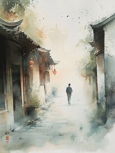 同里海报插画水彩