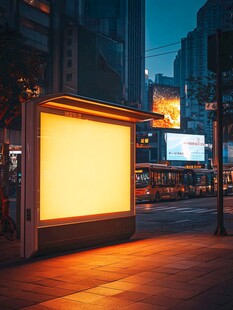 城市夜晚广告牌