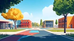 校园场景插画