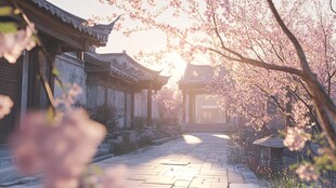 古风场景春暖花开