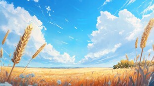 麦田插画