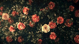 3d立体玫瑰花藤背景