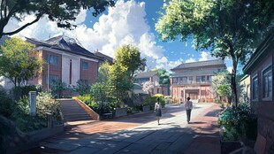 校园场景插画