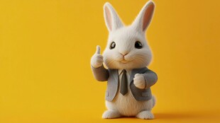 小兔博士做邀请动作