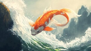 卡通写实红鲤鱼