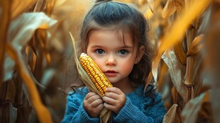 怡然自得的小女孩壁纸