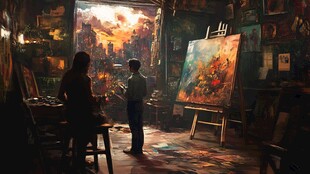 杂乱的画室
