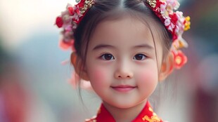 怡然自得的小女孩壁纸