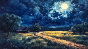月夜油画