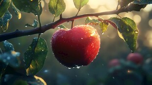 清晨早晨的苹果