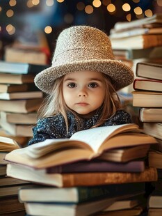 查找书籍的小孩