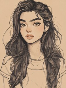 高级感女插画
